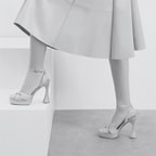 Kadın Platin Platform Topuklu Abiye Sandalet