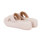 Kadın Pudra Dolgu Topuklu Deri Terlik