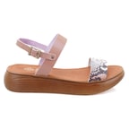 Kadın Pudra Egzotik Deri Sandalet