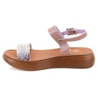 Kadın Pudra Egzotik Deri Sandalet