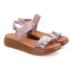 Kadın Pudra Egzotik Deri Sandalet
