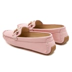 Kadın Pudra Kroko Baskılı Deri Loafer