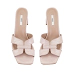 Kadın Pudra Kroko Baskılı Deri Terlik