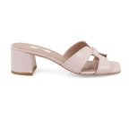 Kadın Pudra Kroko Baskılı Deri Terlik