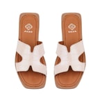 Kadın Pudra Kroko Baskılı Deri Terlik