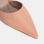 Kadın Pudra Topuklu Deri Terlik