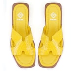 Kadın Sarı Deri Terlik