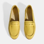 Kadın Sarı Slip-On Deri Loafer
