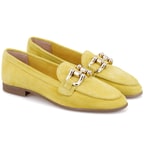 Kadın Sarı Süet Deri Loafer