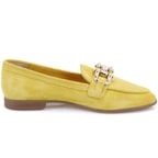 Kadın Sarı Süet Deri Loafer