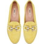 Kadın Sarı Süet Deri Loafer