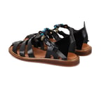 Kadın Siyah Aksesuar Detaylı Deri Sandalet