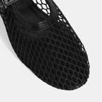 Kadın Siyah Ayarlanabilir Metal Tokalı File Babet