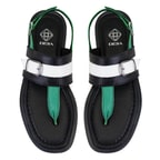 Kadın Siyah Ayarlanabilir Tokalı Deri Terlik