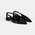 Kadın Siyah Ayarlanabilir Tokalı Rugan Babet