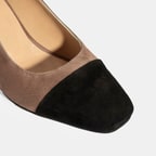 Kadın Siyah Ayarlanabilir Tokalı Süet Topuklu Ayakkabı