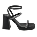 Kadın Siyah Ayarlanabilir Tokalı Topuklu Sandalet