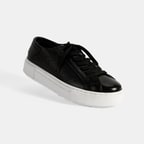 Kadın Siyah Bağcıklı Deri Günlük Ayakkabı