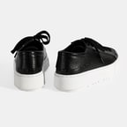 Kadın Siyah Bağcıklı Deri Günlük Ayakkabı