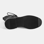 Kadın Siyah Bağcıklı Deri Postal Bot