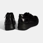 Kadın Siyah Bağcıklı DesaComfort Deri Ayakkabı