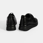 Kadın Siyah Bağcıklı DesaComfort Deri Ayakkabı