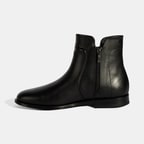 Kadın Siyah Çift Fermuarlı Deri Bot