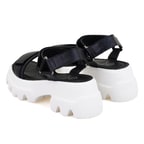 Kadın Siyah Cırt Cırtlı Dolgu Topuklu Sandalet