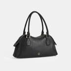 Kadın Siyah Deri Çanta Aksesuarlı Büyük Omuz Çantası