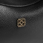 Kadın Siyah Deri Çanta Aksesuarlı Mini El Çantası