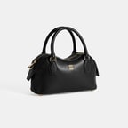 Kadın Siyah Deri Çanta Aksesuarlı Mini El Çantası