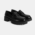 Kadın Siyah Deri Loafer