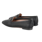 Kadın Siyah Deri Loafer