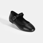 Kadın Siyah Deri Mary Jane Babet