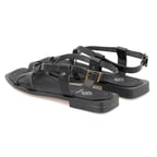 Kadın Siyah Deri Sandalet