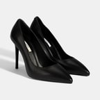 Kadın Siyah Deri Stiletto