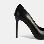 Kadın Siyah Deri Stiletto