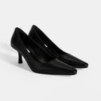 Kadın Siyah Deri Stiletto