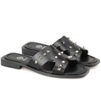 Kadın Siyah Deri Terlik