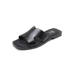 Kadın Siyah Deri Terlik