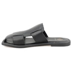 Kadın Siyah Deri Terlik