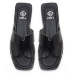 Kadın Siyah Deri Terlik