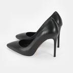 Kadın Siyah Deri Topuklu Klasik Ayakkabı