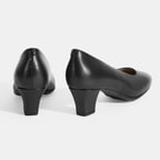 Kadın Siyah DesaComfort Deri Klasik Topuklu Ayakkabı