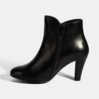 Kadın Siyah DesaComfort Deri Topuklu Chelsea Bot