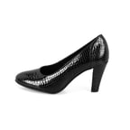 Kadın Siyah DesaComfort Kroko Baskılı Deri Klasik Ayakkabı