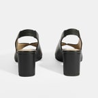 Kadın Siyah DesaComfort Lastik Bantlı Slingback Topuklu Ayakkabı