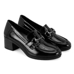 Kadın Siyah DesaComfort Topuklu Deri Loafer