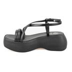 Kadın Siyah Dolgu Tabanlı Sandalet