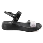 Kadın Siyah Egzotik Deri Sandalet